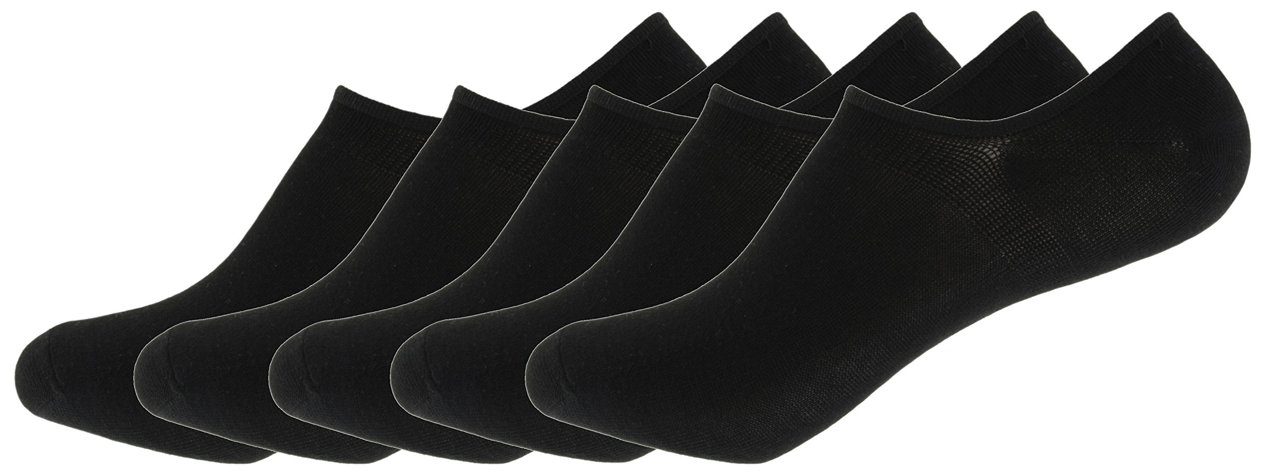 Tom Franks Men's 5 Pack Black Multipack Sport Invisible Trainer Liners 7-11