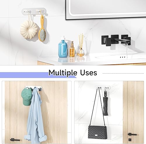 Miniatura 7 de Soporte para tabla de planchar para montaje en pared, colgador de tabla de planchar con ganchos extraíbles, ganchos de acero inoxidable para tablas