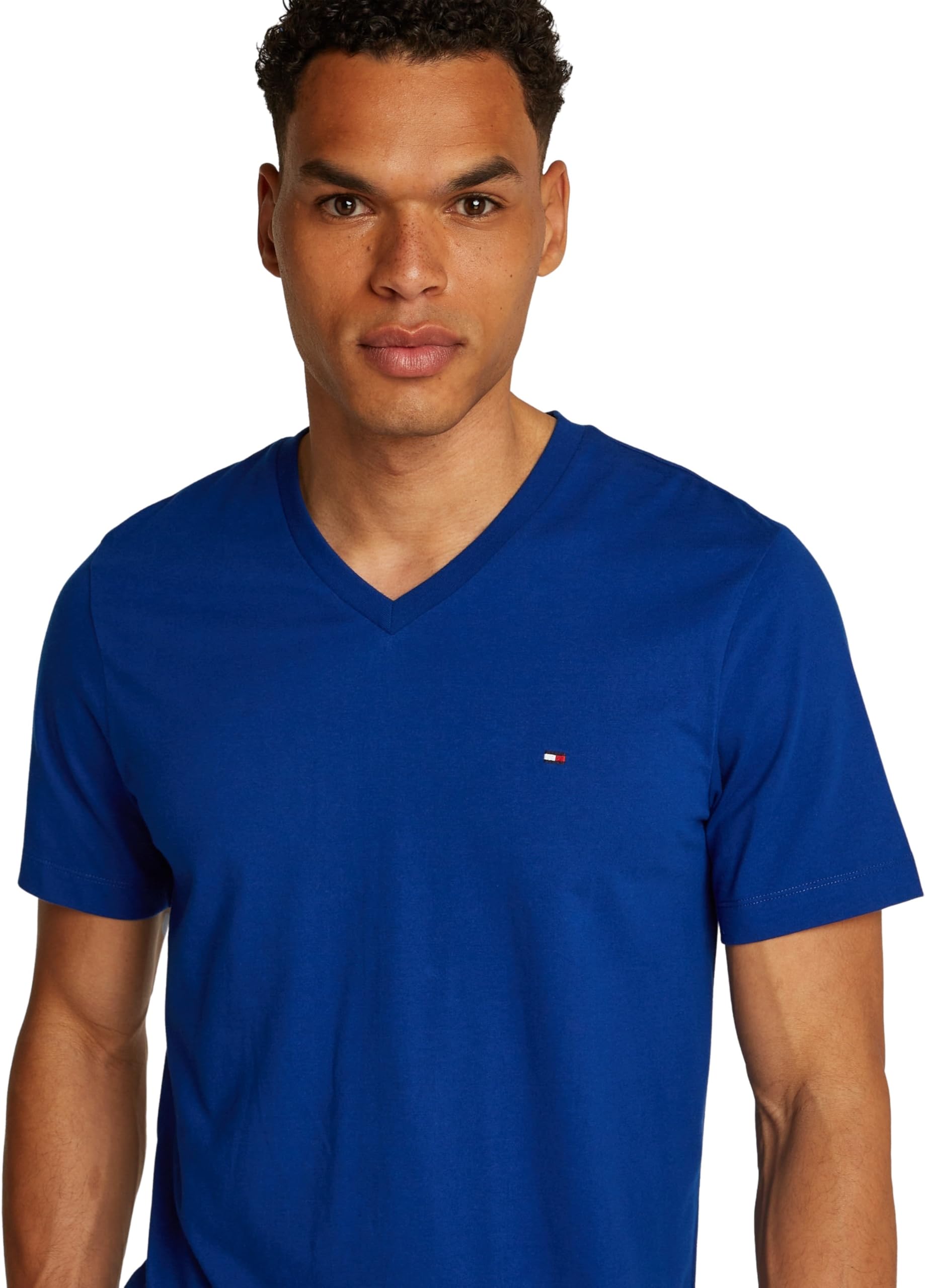 Tommy Hilfiger Uomo T-Shirt Maniche Corte Essential Tee con Scollo a V