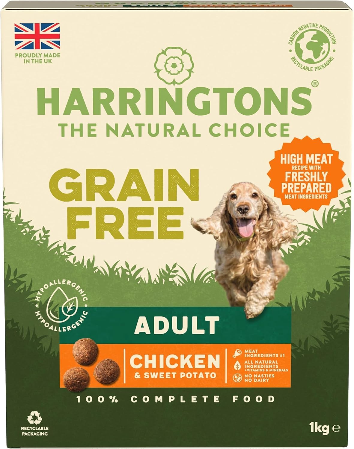 Harringtons Complete Grain Free Hypoallergenic Chicken & Sweet Potato Dry Adult Dog Food 1kg - Made with All Natural Ingredients - 3