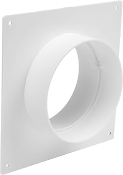 6" Inch Round Duct Connector Flange - Plastic Straight or Flexible Pipe Flange for Extraction Fans, Wall Plate, Heating and Cooling Duct Connection - Dryer Vent Hose Adapter Collar, Coupling