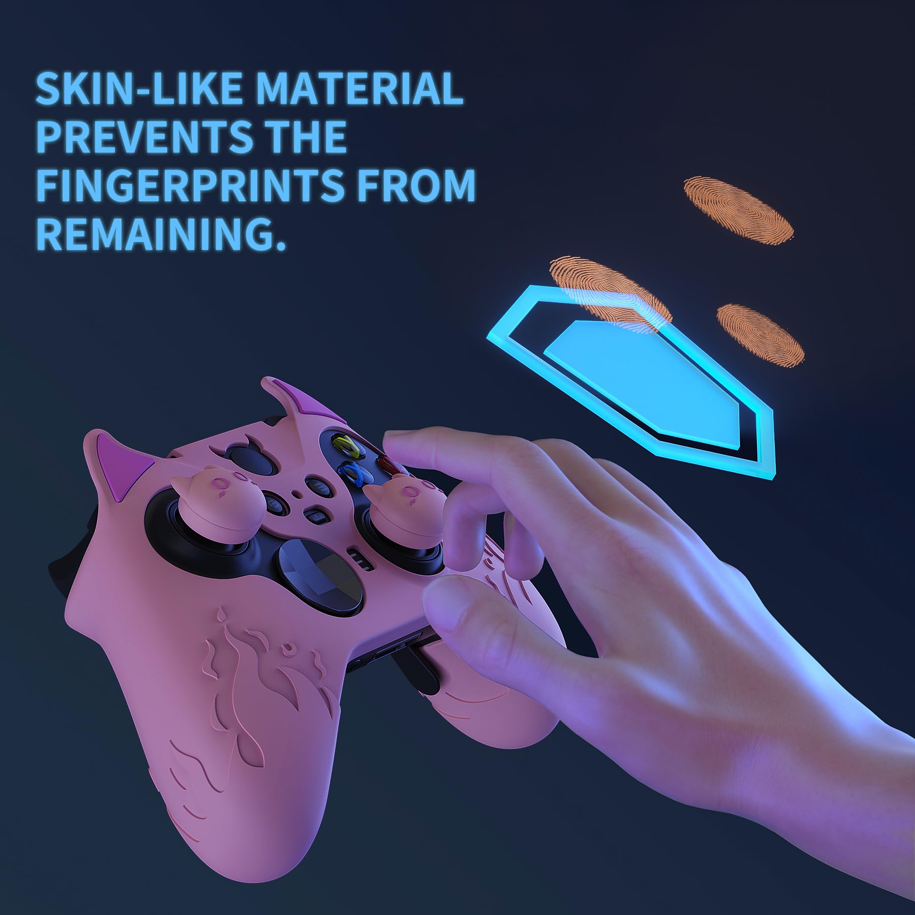 playvital Cover per Xbox Elite Series 2 Controller, Custodia Silicone Protettiva Antiscivolo Copri Analogici per Xbox Elite Series 2 Core Wireless Joystick, Demone Carino-Rosa