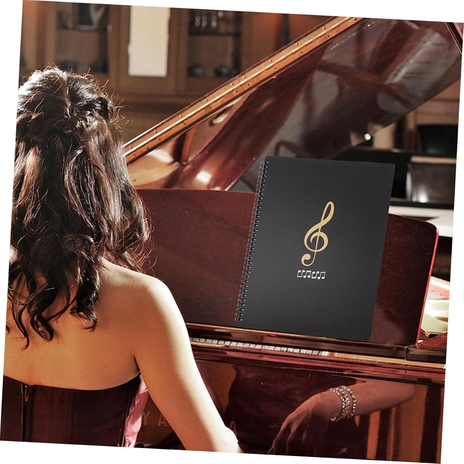 A4 Sheet Music Folder with 30 Double-Sided Inserts, Multi-Layer Music Score Organizer Binder for Choir and Instrument Accessories, Office Document Storage Case