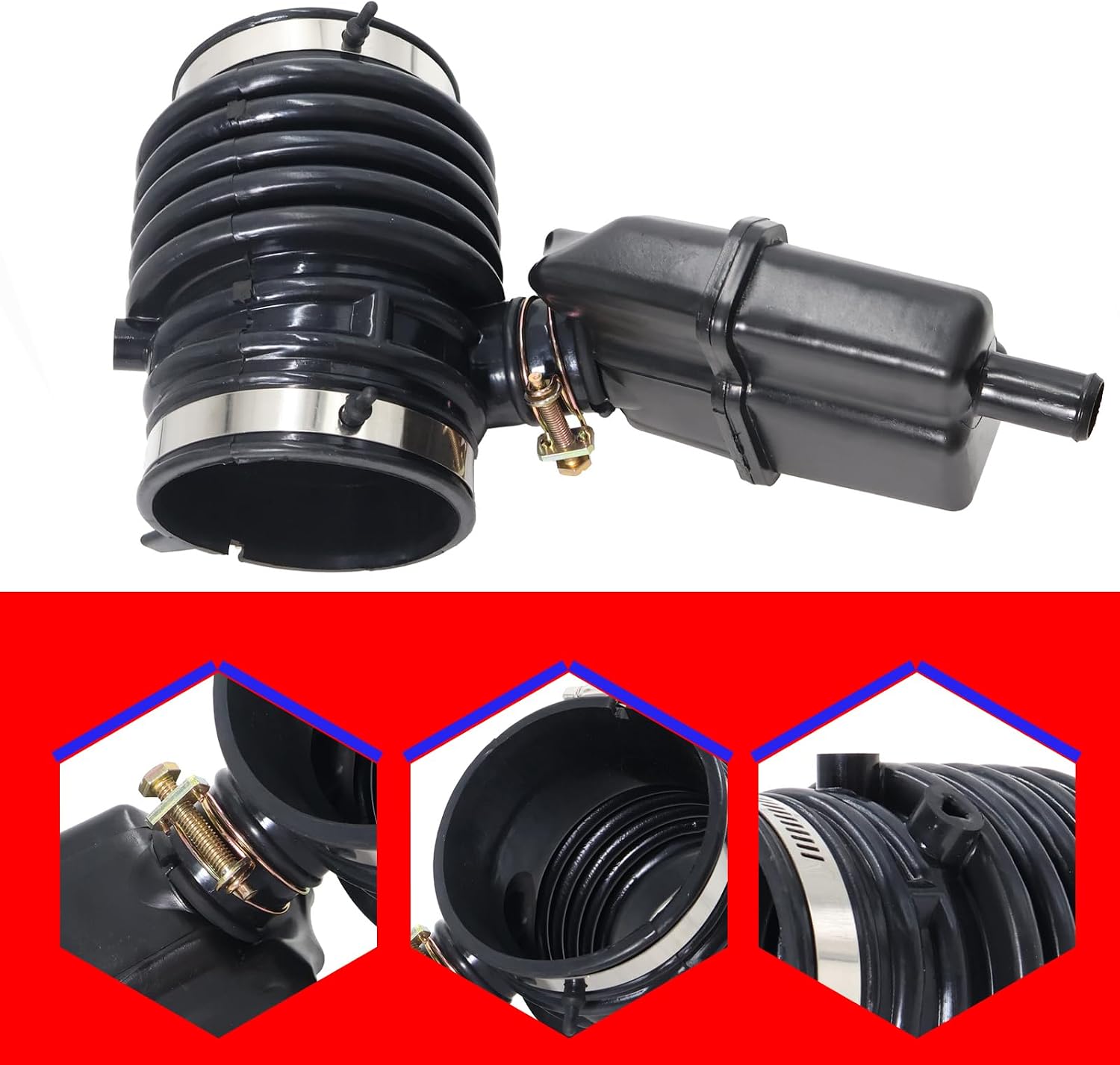 SMMS 696-039 Air Cleaner Intake Hose with 3 Clamps for Nissan Murano 2009-2014 for Nissan Quest 2011-2017, Intake Hose Tube Boot Replaces OE: 16576-1AA1A 16576-1AA0A