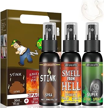 3PCS F/art Spray Stink Bo/mb Pra/nk Kit for Adults,Extra Strong Sti/nky Stuff Pr/anks Gag To/y,Smelly Far/t Spray Set,Funny Smelly To/y with Super Stench,Fa/rt Bo/mbs Extra Strong Stink