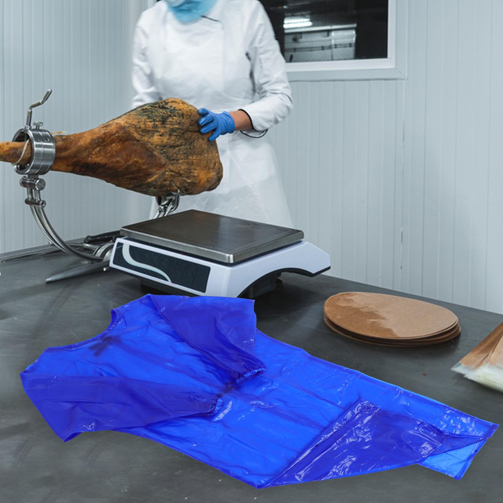 Ölbeständige Langärmelige Pvc Arbeitskleidung Unisex Schürze für Schlachthäuser und Werkstätten Transparente Blaue Arbeitsschürze in Großer Größe