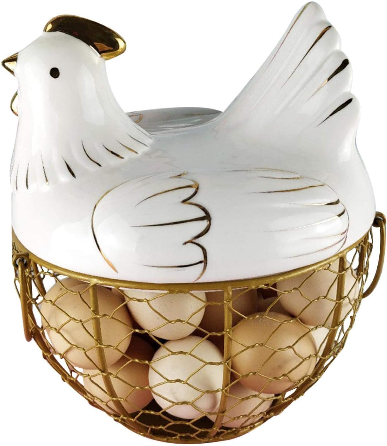 Terracotta chicken egg storage basket Amazon.co.uk Home & Kitchen
