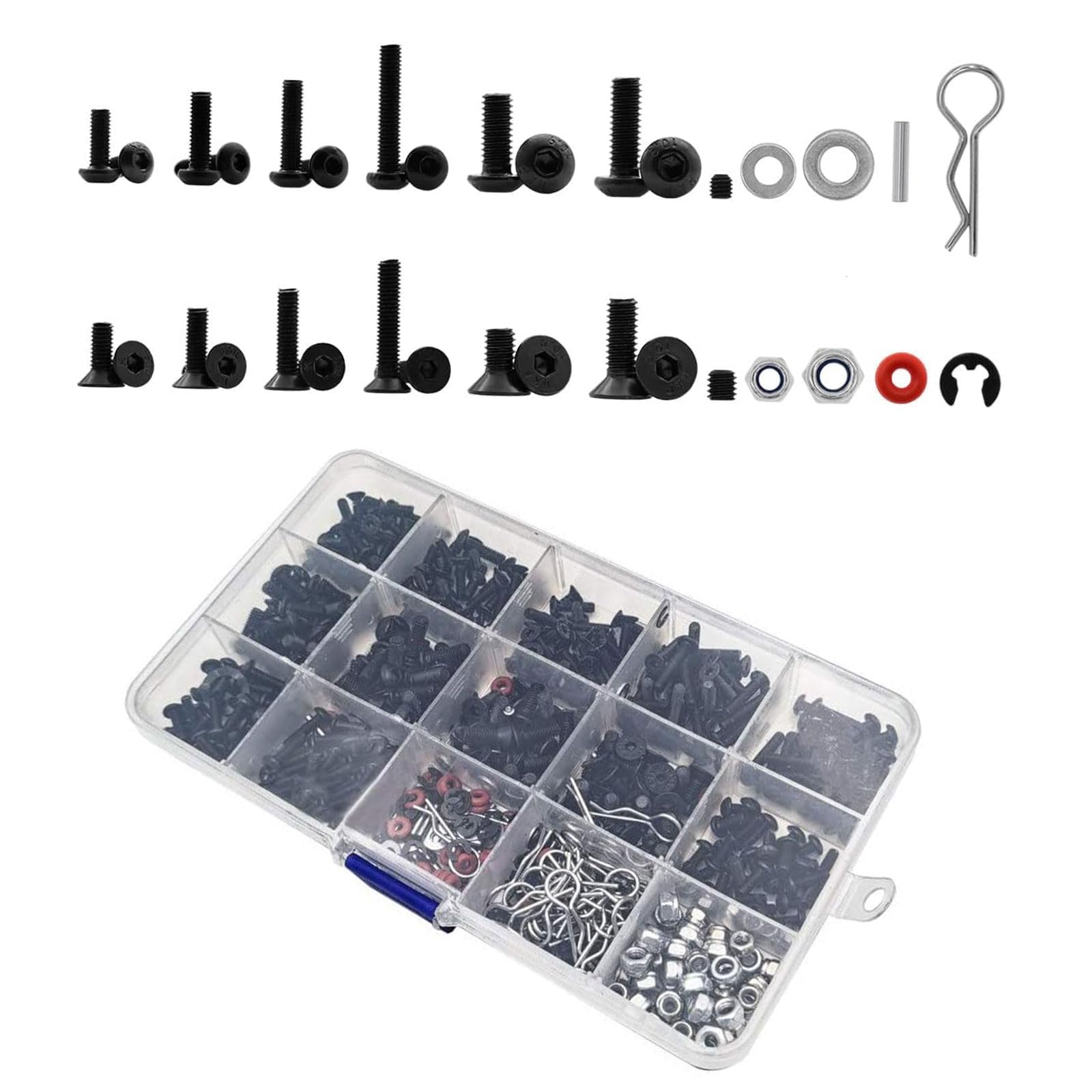 Kit De 500 Vis Pour Voitures RC - Compatible Traxxas, Tamiya, Axial - Échelle 1/8, 1/10