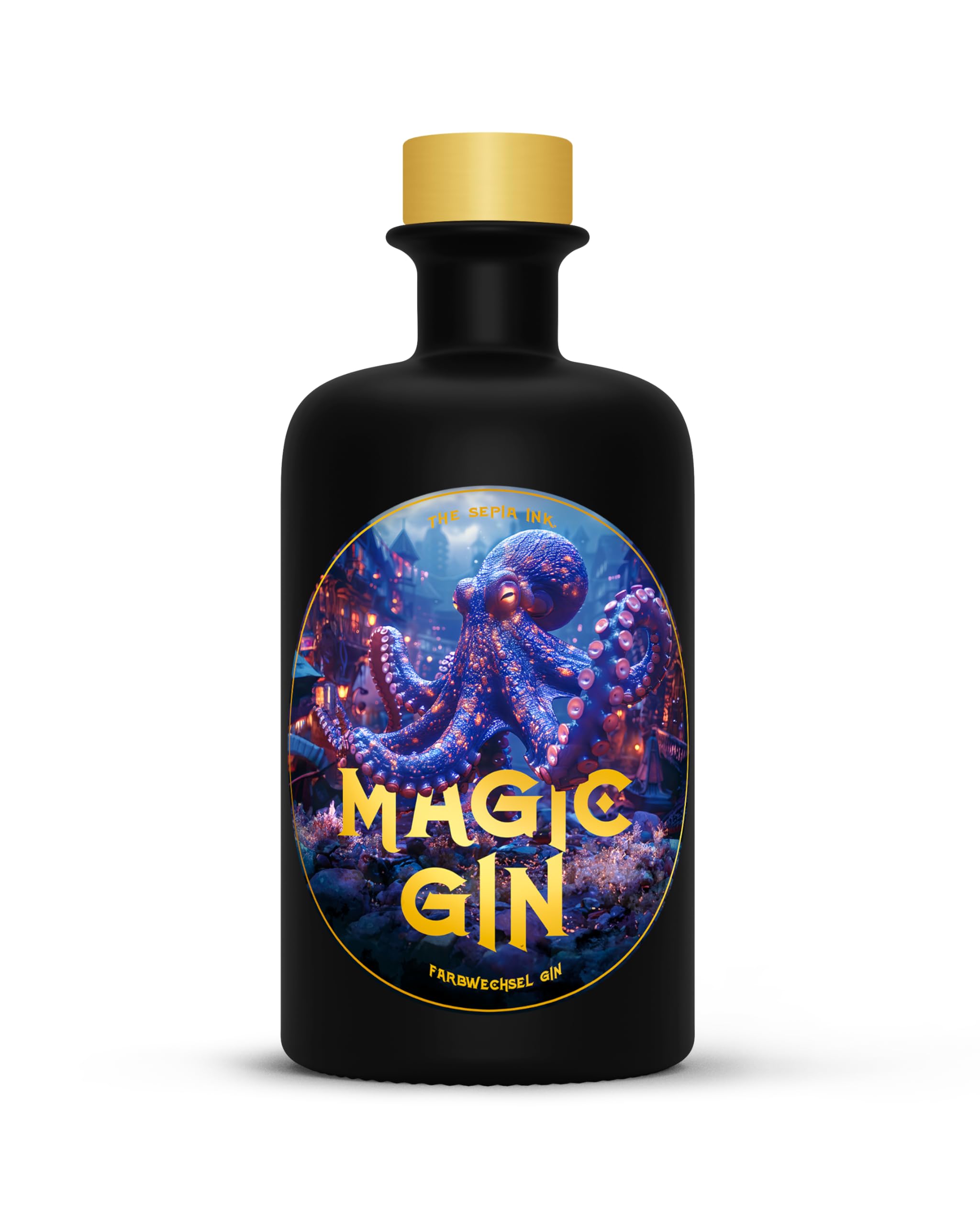 Sepia Ink - Magic Gin - 0,5 Ltr. - 40% vol. - Farbwechsel Gin mit dunklen Früchten - Vegan