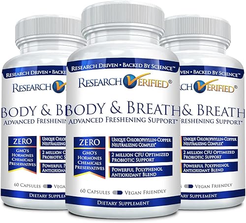 Miniatura 9 de Research Verified Body & Breath Desodorante y ambientador natural, suplemento de mal aliento y olor corporal, 60 unidades (suministro para 6 meses)