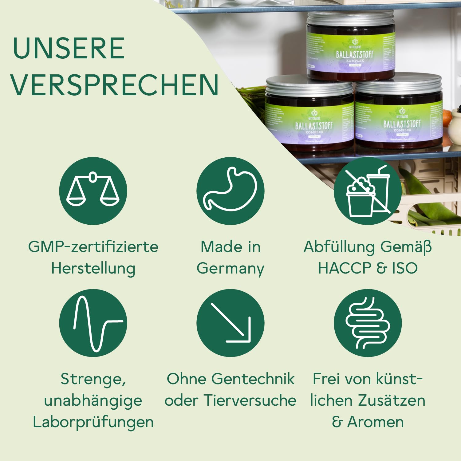 BitterLiebe Ballaststoff Pulver mit Brombeere Geschmack - Mix aus Flohsamenschalen gemahlen, Inulin (Präbiotika), Apfelfaser und Akazienfaser - Multi Ballaststoff Komplex, perfekte Darmkur - 2x300g