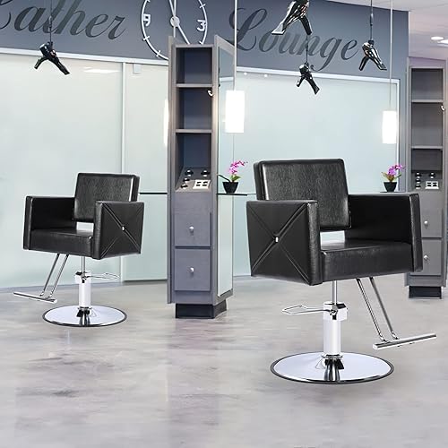 Miniatura 2 de LOUVIXA Silla de salón para estilista de peluquería, silla de peluquería, silla de peinado, asiento extra grueso y construcción de acero duradero,