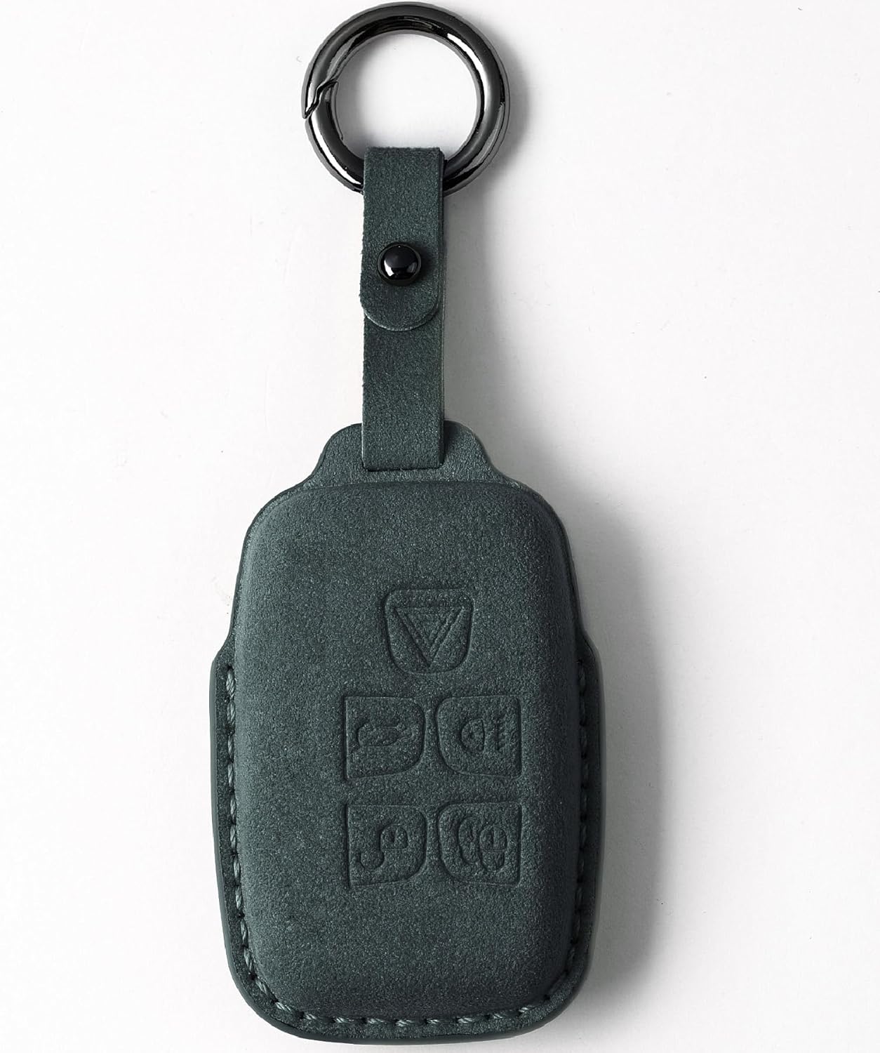 Suitable for Range Rover Suede Leather Key Fob Cover with Keychain Key Shell Compatible with Range Rover Evoque Velar Sport Discovery Freelander2 LR4 Sport and Jaguar XF XJ XE F-PACE F-TYPE