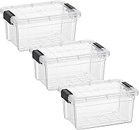 Vista 41 de Superio Cajas de almacenamiento transparentes con tapas, contenedores de plástico de 1.27 cuartos de galón para organizar, cajas apilables, sin BPA