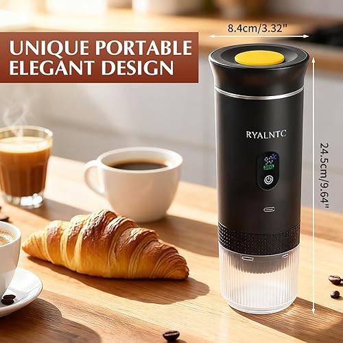 Miniatura 3 de Máquina de café espresso portátil 3 en 1 para viajes y campamentos, cafetera portátil de 20 bares con pantalla LED USB-C, cafetera para automóvil,