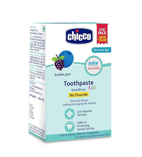 Chicco Toothpaste Bubble Gum 1-6Y 50g X 2pc No Fluoride