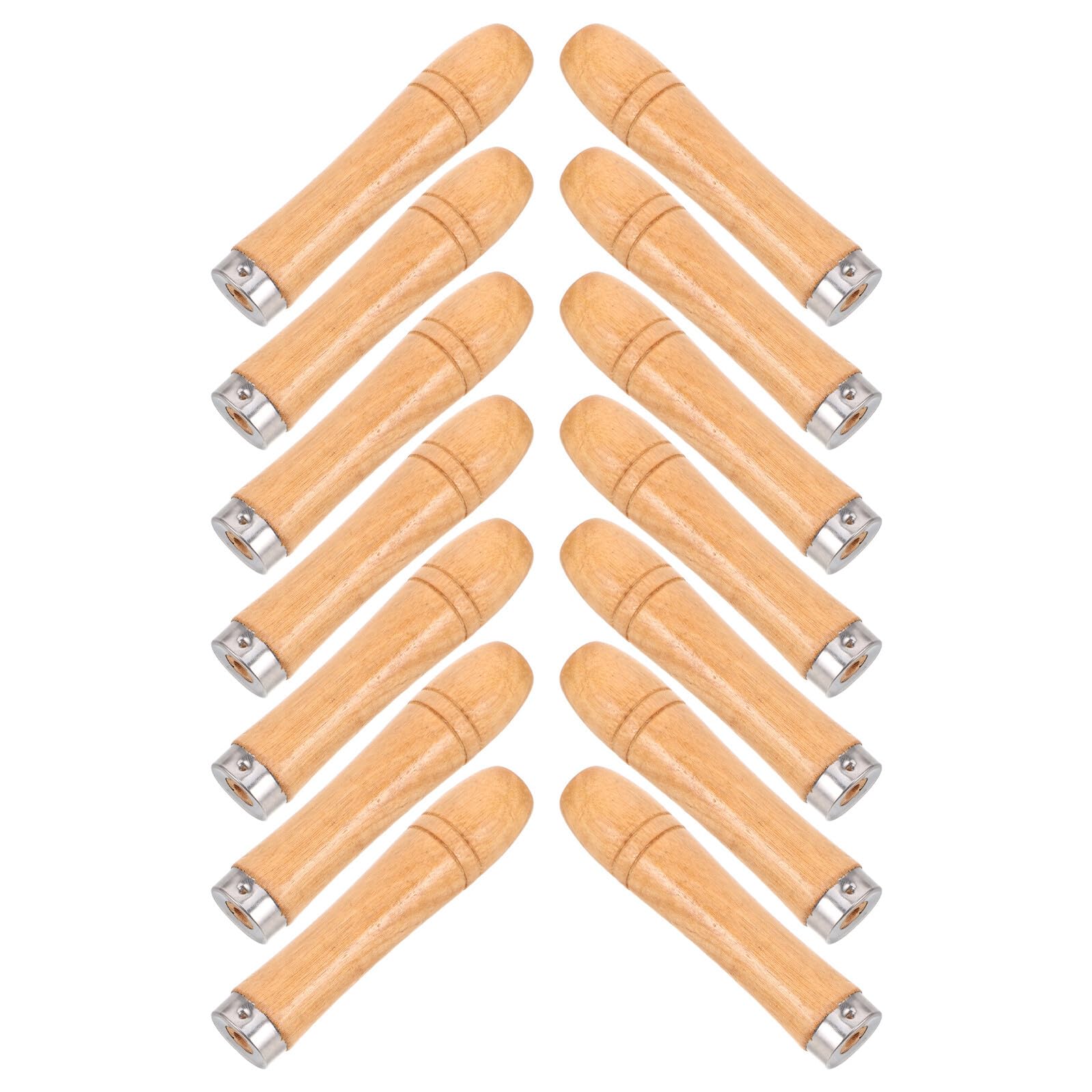 Homoyoyo 14 pezzi Manici in Legno Ergonomici per Accessori Barbecue Grip Antiscivolo e Resistenti al Calore per Forchette Spiedo Manico Sostitutivo Multifunzione per Attrezzi da Grigliata