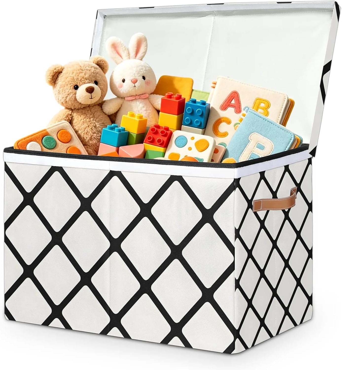 Modern Geometric Large Toy Storage Box with Lid