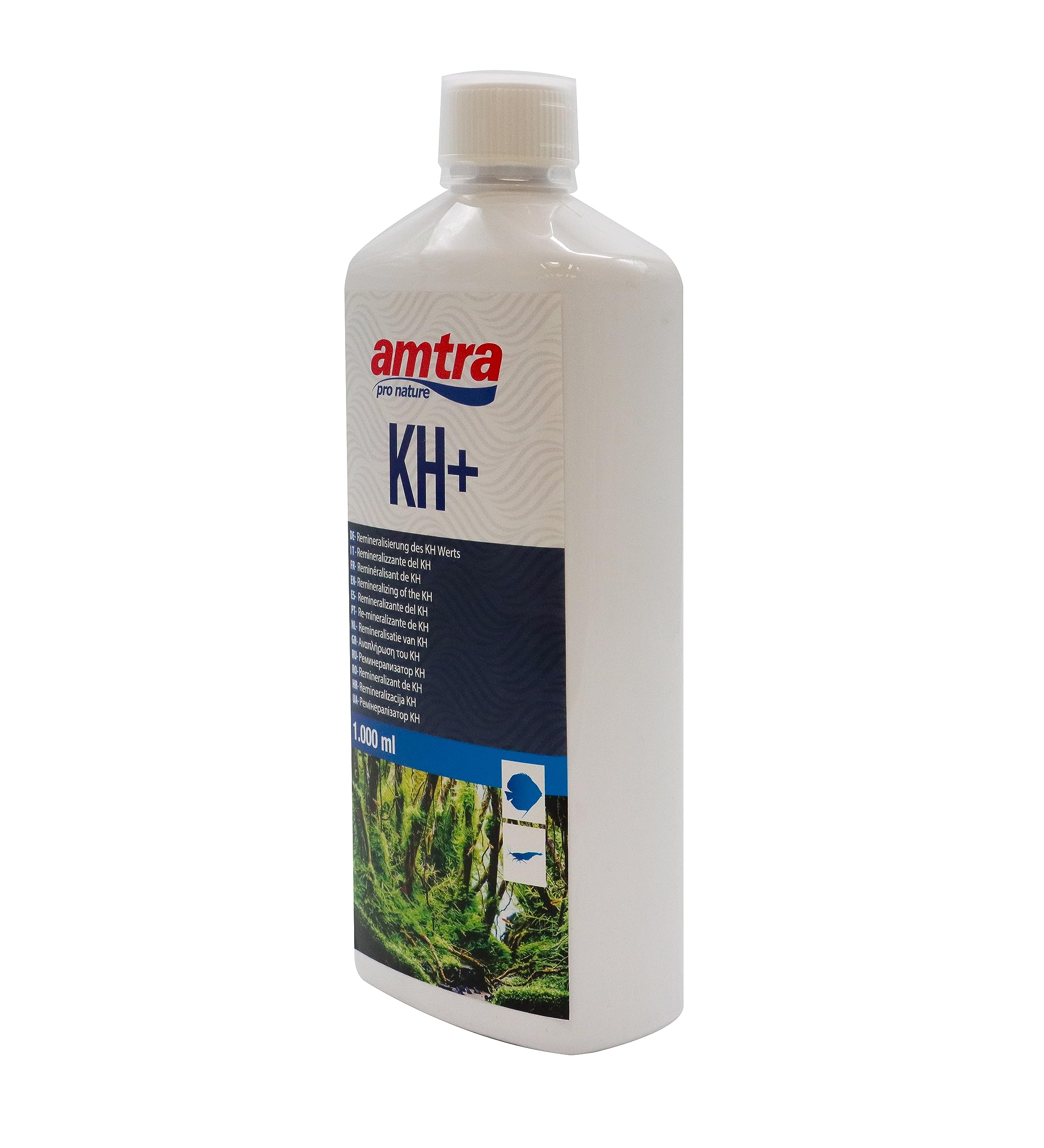 Amtra KH+, płynna sól do uzupełniania twardości węglanowej (dKH) wody akwariowej, do akwariów słodkowodnych, 1000 ml