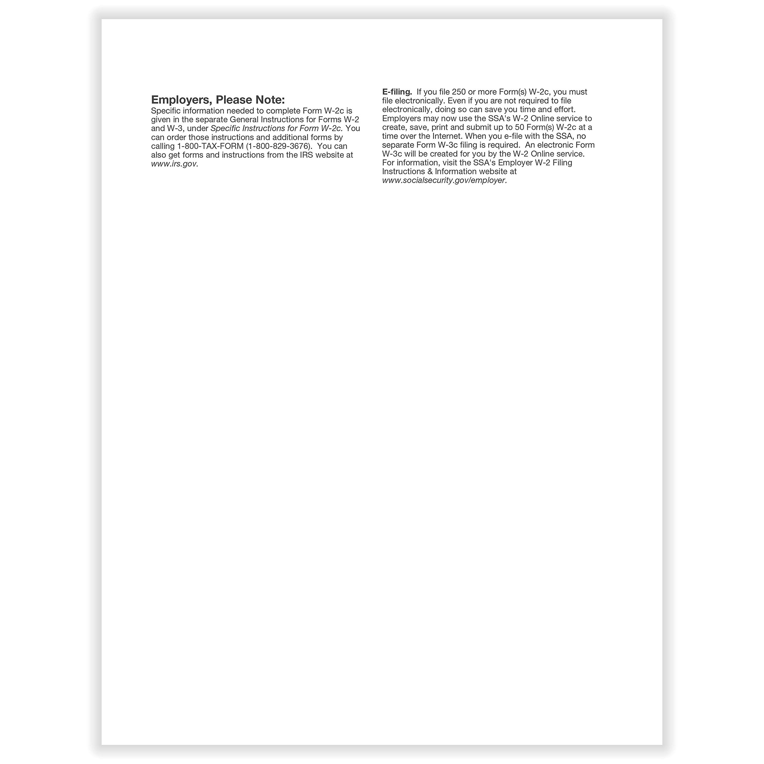 Amazon.com : ComplyRight W-2C Tax Forms Copy 1/D (1-Part) | 8-1/2” x 11” |  Tax Reporting | 50 Pack : Office Products