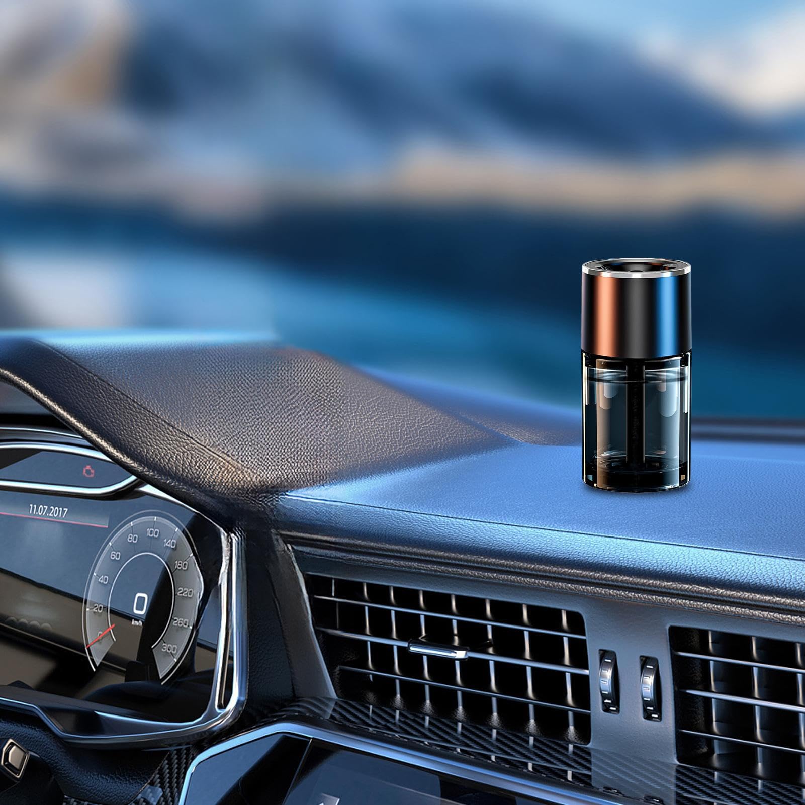 Diffusore Per Auto | Rimuove Odori e Umidifica con Luce Ambiente - 5 Velocità Concentrazione per Interni Auto Camion