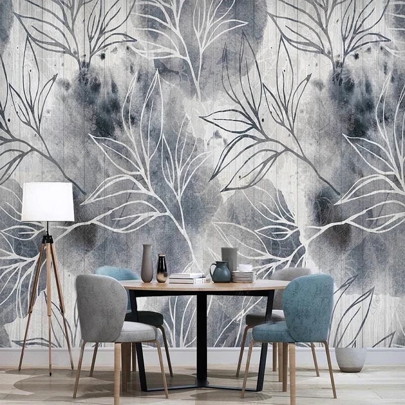 Papier peint mural 3D gris autocollant PVC décoration murale chambre salon TV