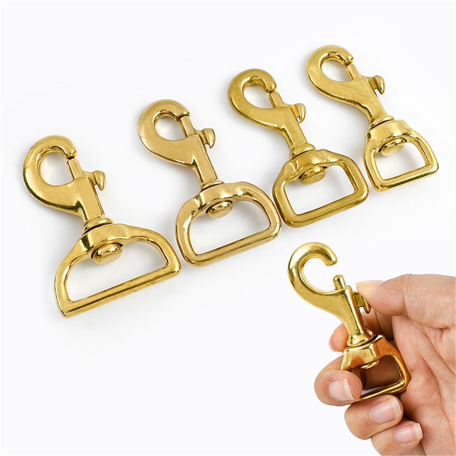 Ganchos De Metal Giratorio 1-5Pcs Solid Brass Buckles For Bag Strap Swivel Lobster Clasp Trigger Clasps Snap Hook Dog Leash Keychain(20x75mm,5Pcs)