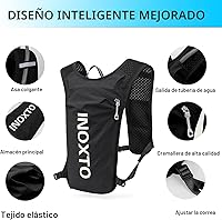 Vista 2 de INOXTO Chaleco de Hidratación para Correr Mochila, Paquete Ligero Aislado con Bolsa de Vejiga de Agua de 1.5L Mochila de Día para Senderismo
