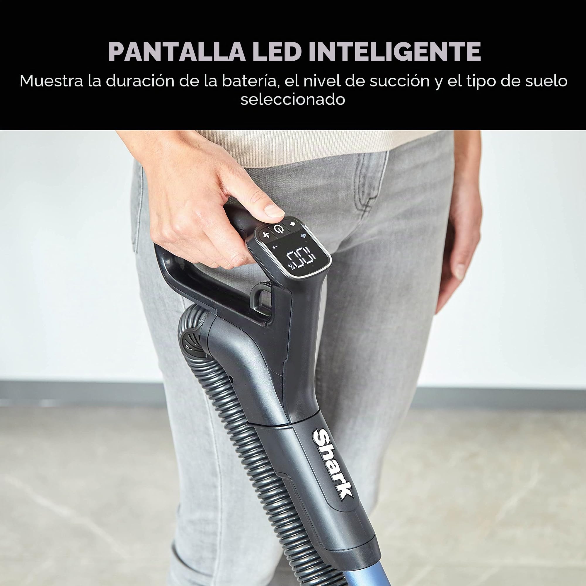 Shark Aspiradora Vertical inalámbrica con Envoltura anticello, batería de Tiempo de Funcionamiento de 60 Minutos, Cabezal de Piso DuoClean, Elevador eléctrico, Faros LED, Herramientas de Polvo,