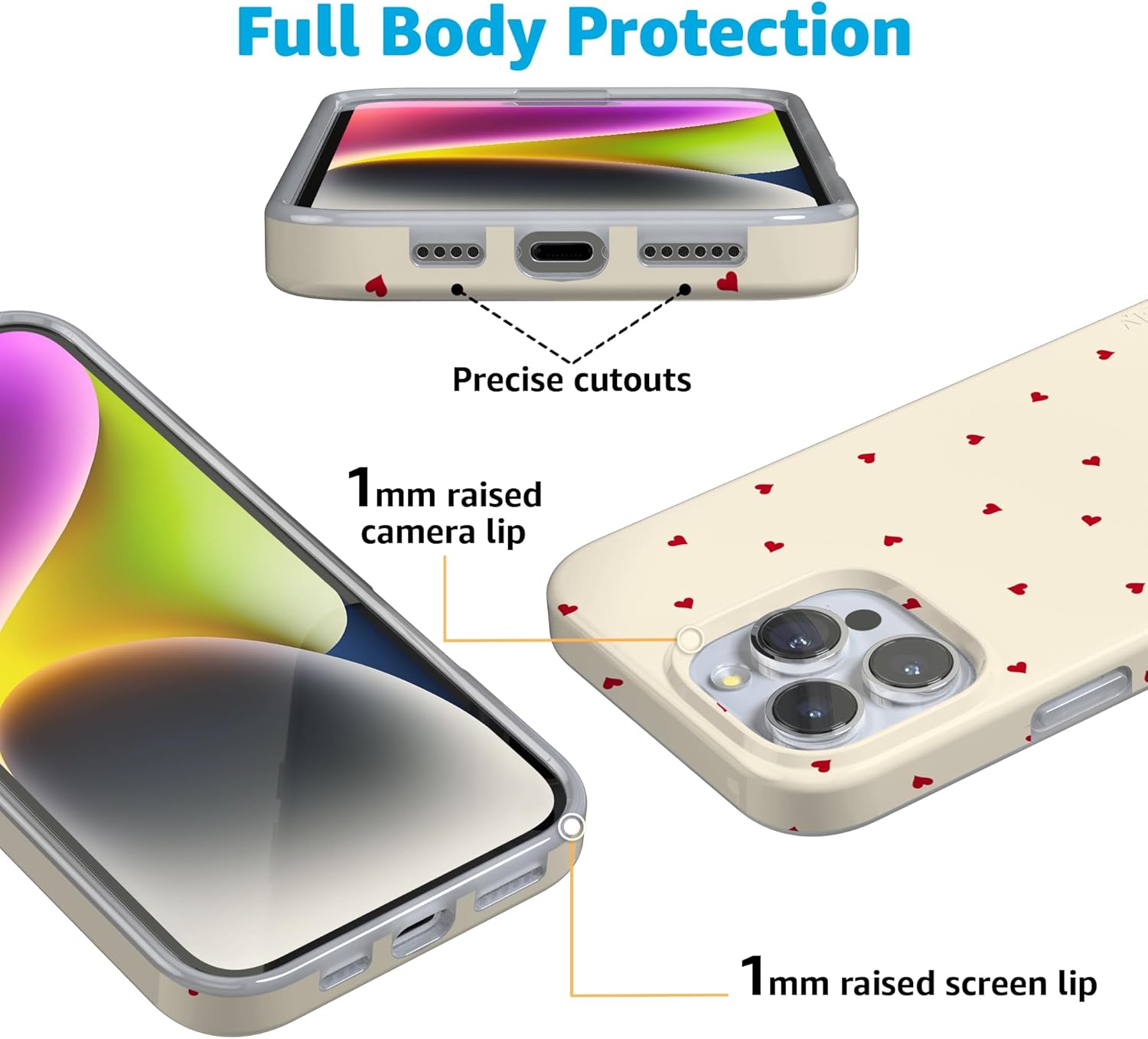Casely iPhone 16 Pro Max Case | Be Mine | Tiny Hearts | Compatible with MagSafe | Classic Ultra Slim Design