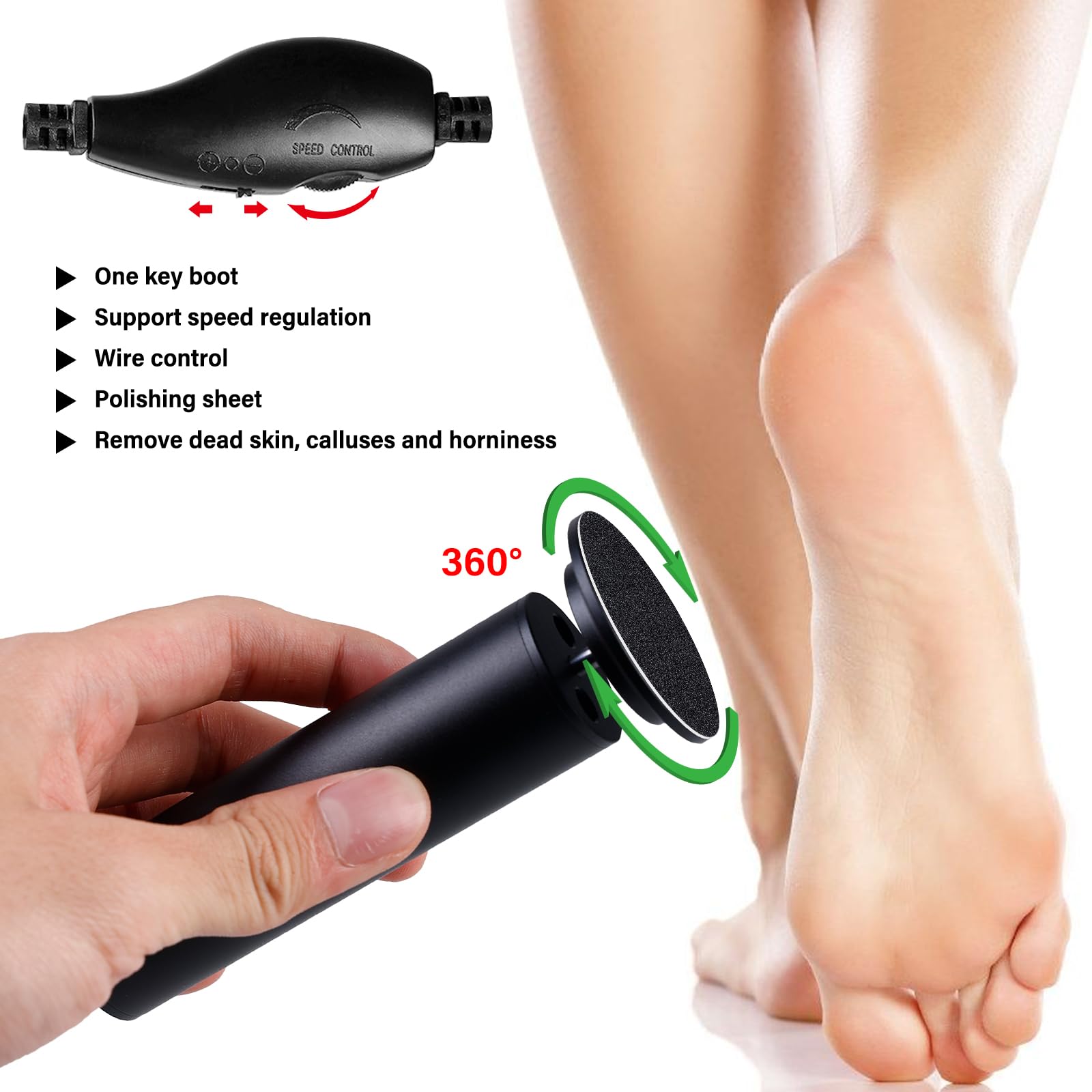 Removedor eléctrico de callos, cuidado de los pies, pedicura, lima de pedicura, eliminación de callosidades de pies