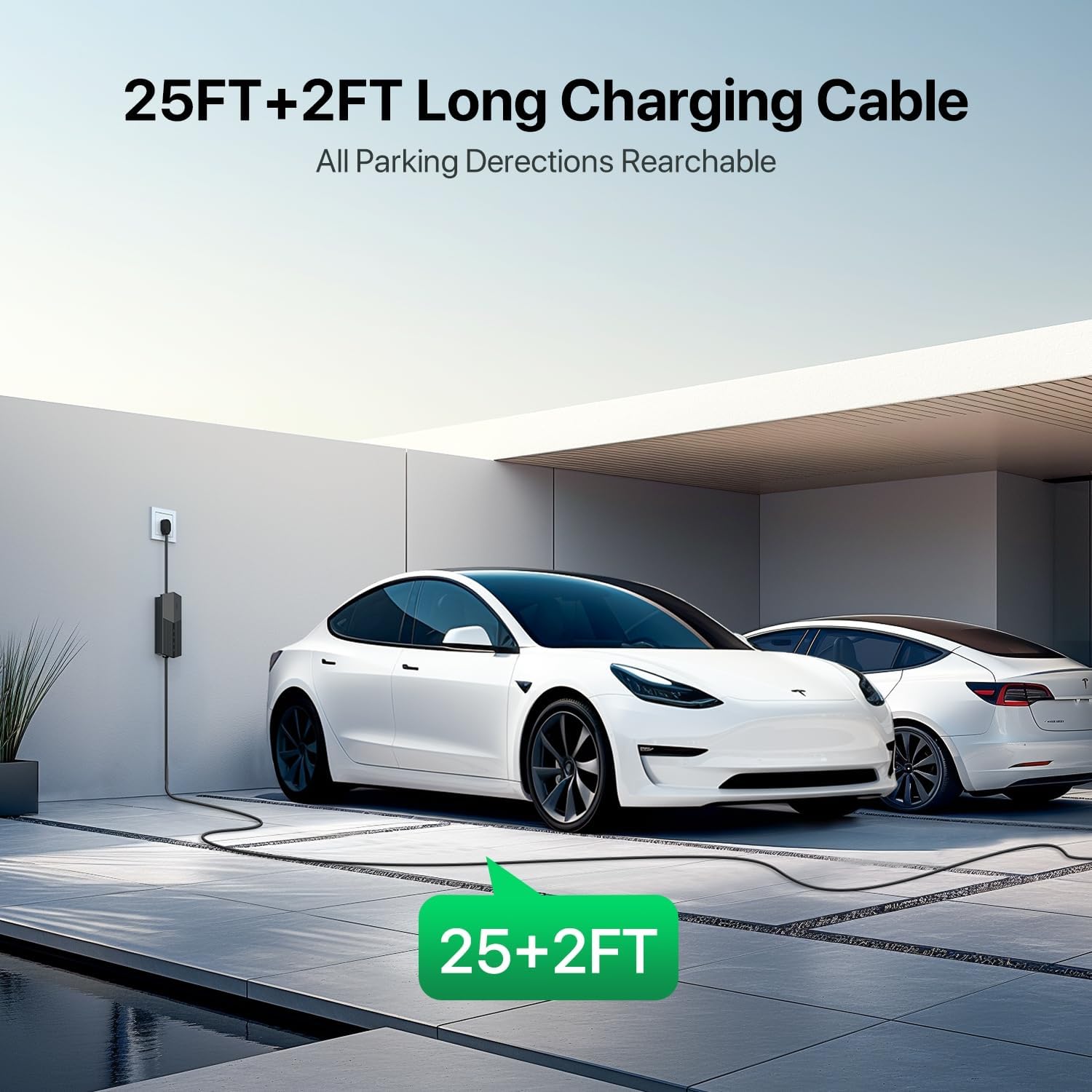 Level 2 Tesla Charger 40A 9.6KW EV Charger with NACS 240V NEMA 14-50 Plug Mobile Electric Car Charger 28FT Cable, Adjustable Current Smart Vehicle Charging Station for Tesla