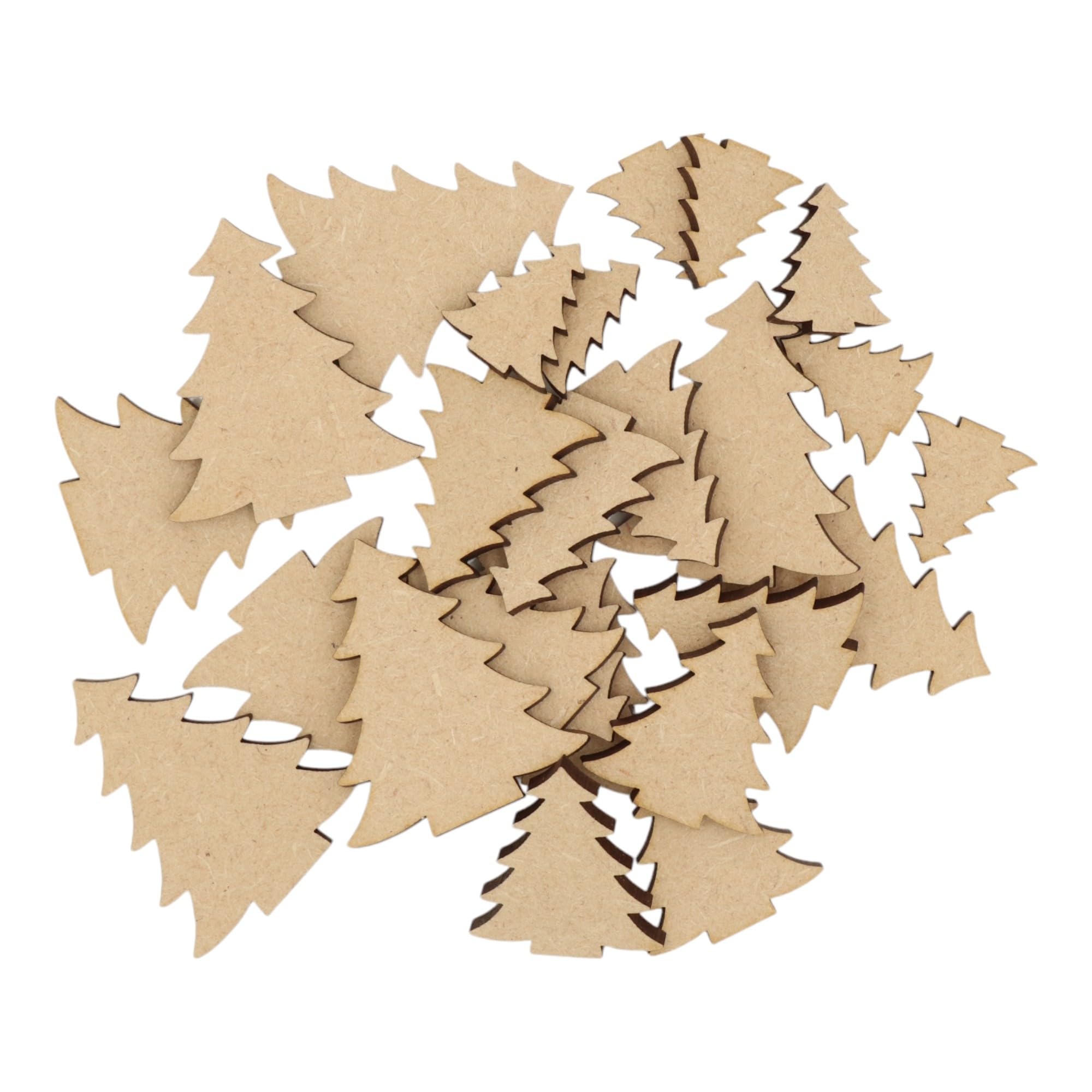 Wooden Christmas Tree S2 Multiple Sizes - MDF Craft Shape Blank Decoration Embellishments Laser Cut DoodleTech (Size: 20mm / Pack: 25)
