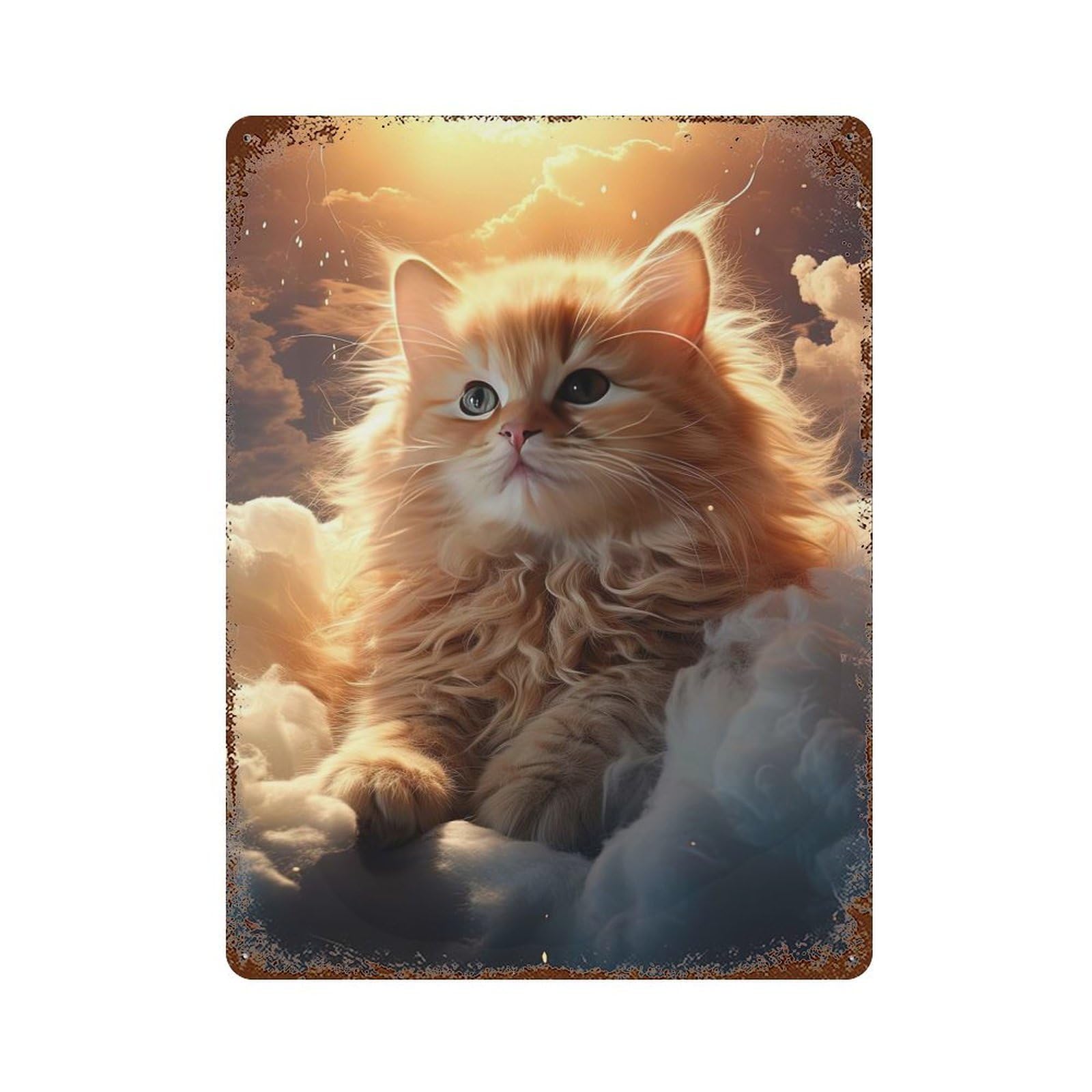 Kitten Dreamworld Rusty Metal Tin Sign 15.7"x11.8", for Shed, Workshop And Garage Wall Decor, Novelty Wall Decor