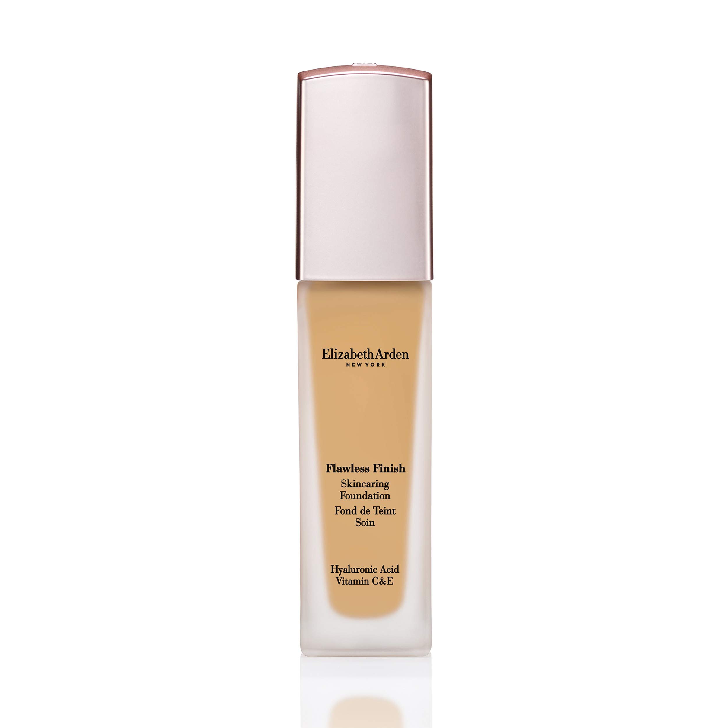 Elizabeth Arden Flawless Finish Skincaring Base de Maquillaje con Ácido Hialurónico, VItamina E y C, Cobertura Media Acabado Natural, Color 340W