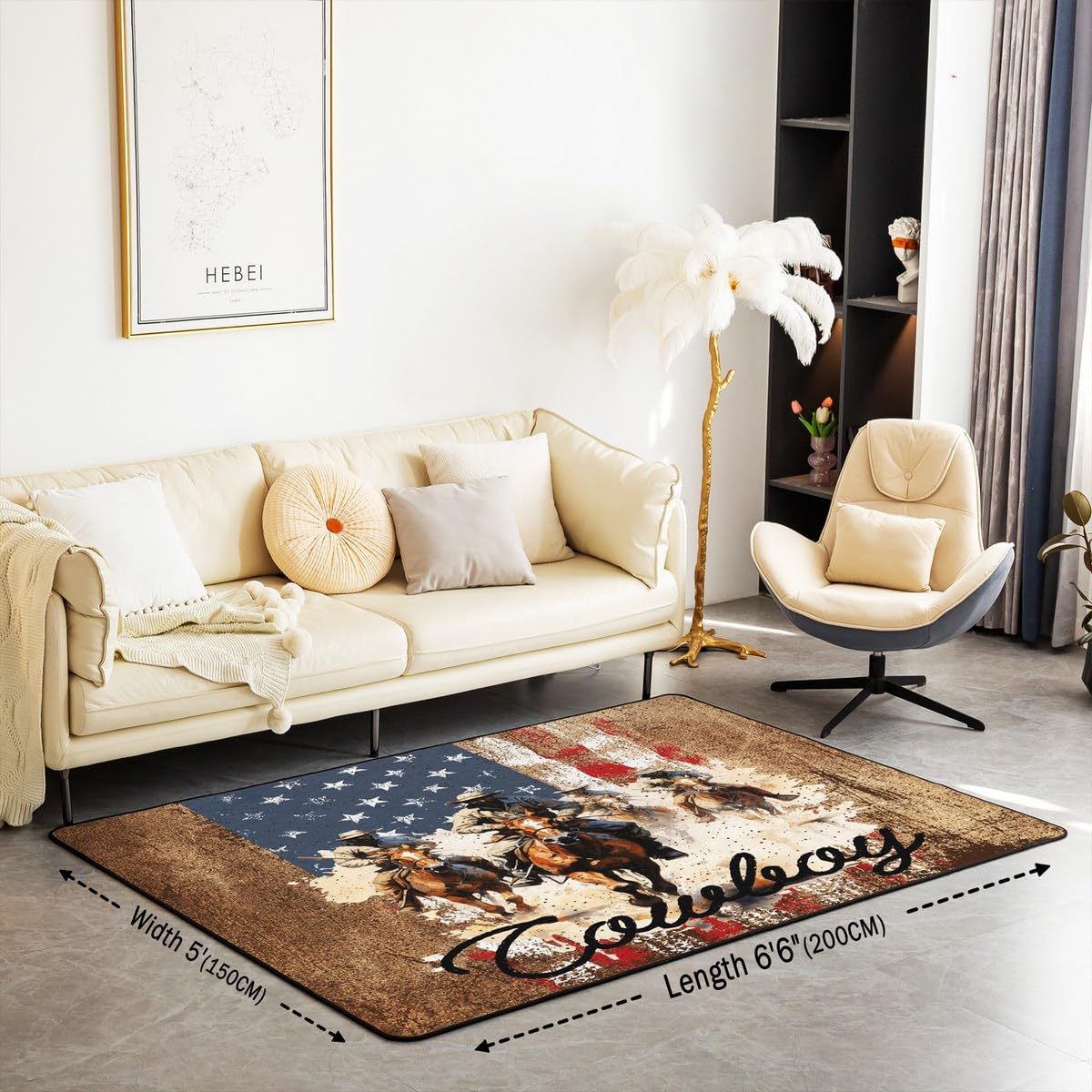 Tapis De Mode Doux Drapeau Américain Rustique 3D Effet Visuel Tapis De Sol Tapis Anti-Dérapant