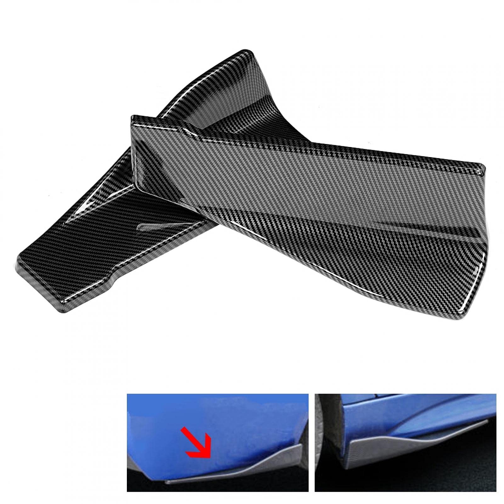 Ali Laterali In Fibra Di Carbonio 45 Cm – Winglet Sportivi Universali Per Auto, Kit 2 Pezzi