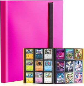 Card Binder 9-Pockets,Trading Card Binder,20 Pages, 360 Card Capacity Collection Binder, Card Folder for MTG, TCG, Game Cards & Sports Cards Rose Red