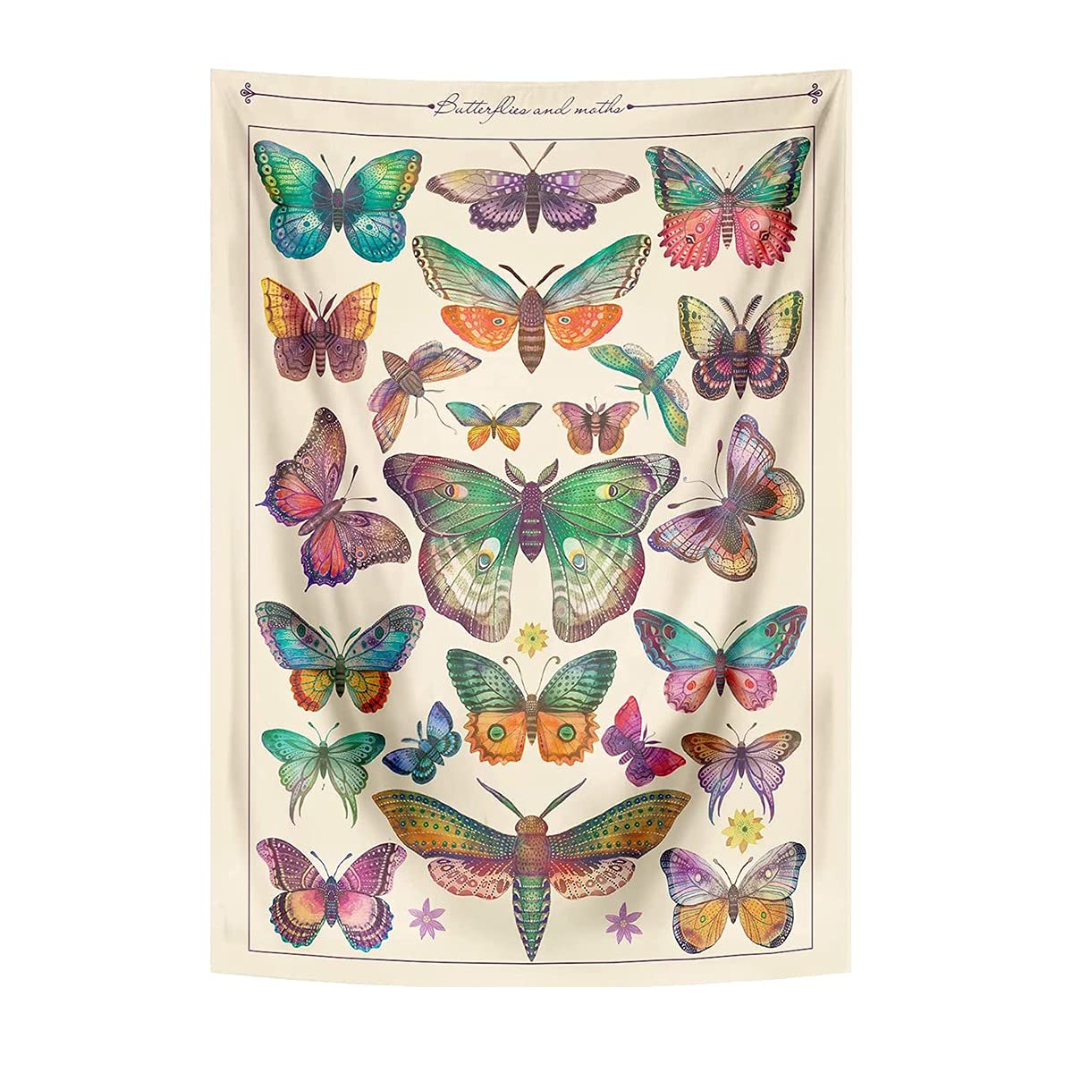 CTRLZS Butterfly Tapestry Vintage Beige Vertical Tapestries Aesthetic Tapestry Wall Hanging Wall Decorations for Room 28X38Inch