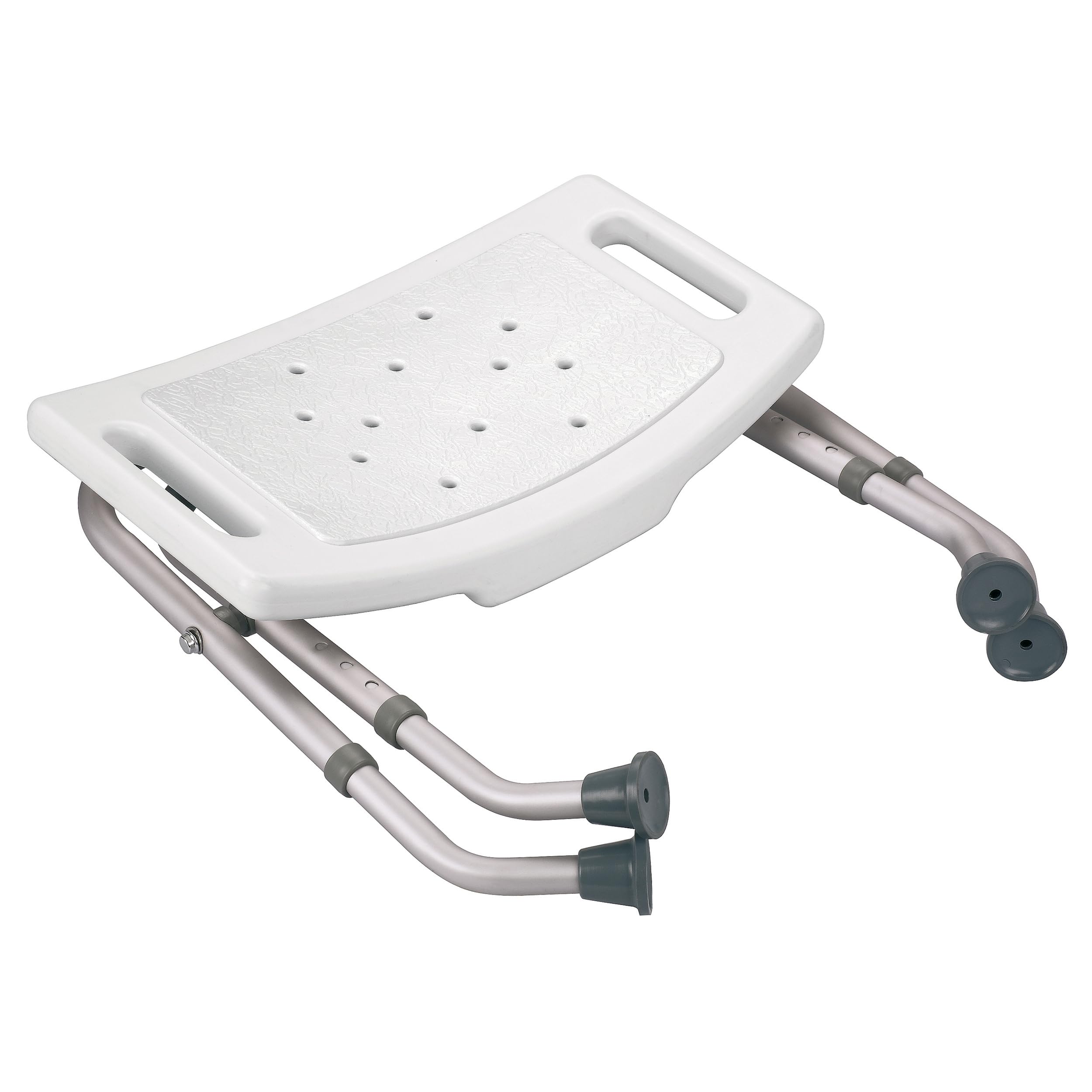 MSV - Tabouret de Douche Pliable Antidérapant - Rectangulaire - Max 120kg - Surface Antidérapante - Conçu pour Sécurité et Confort - Compact et Pratique - Blanc