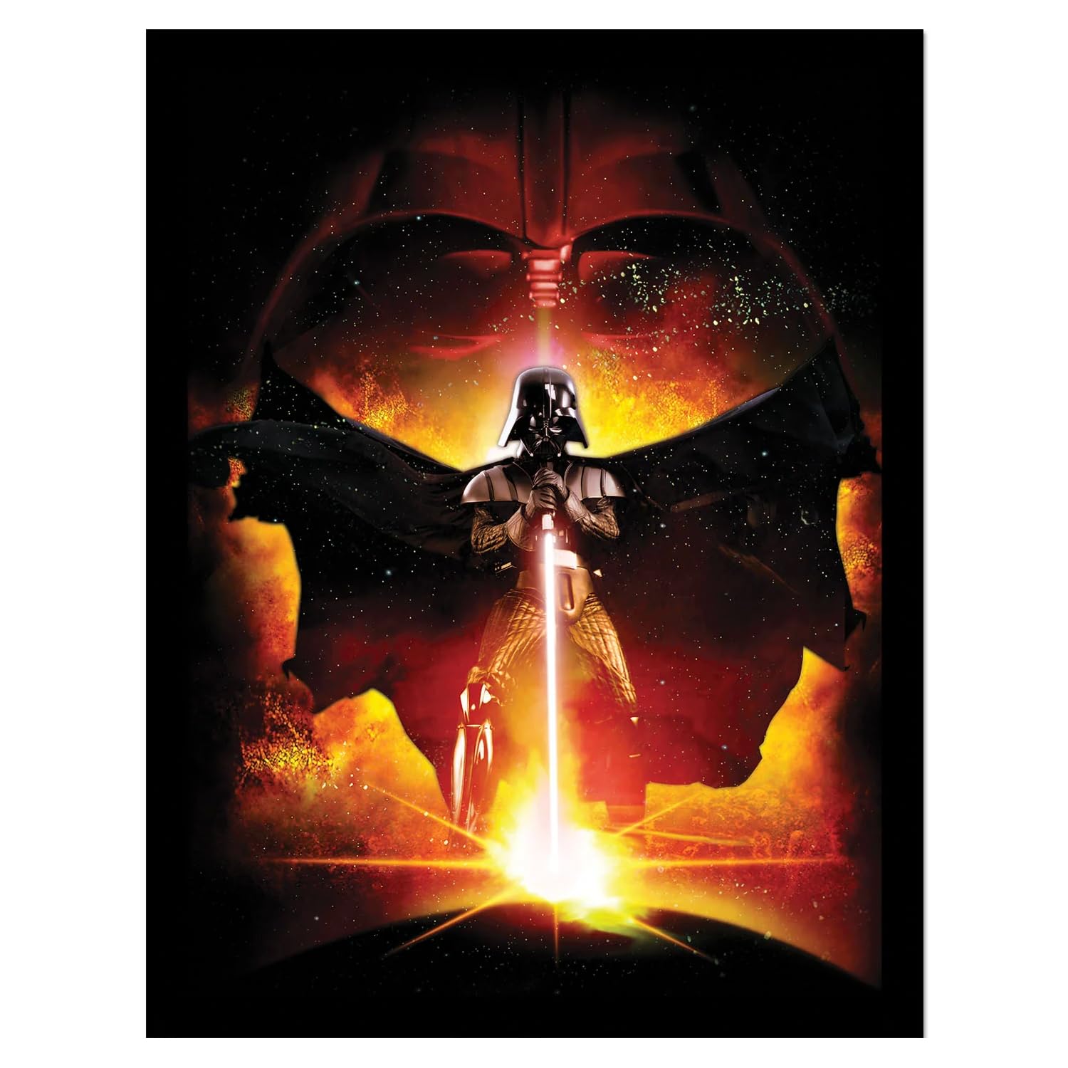 Star Wars Episode III Lightsaber Darth Vader Framed Poster (40cm x 30cm) (Black/Yellow)