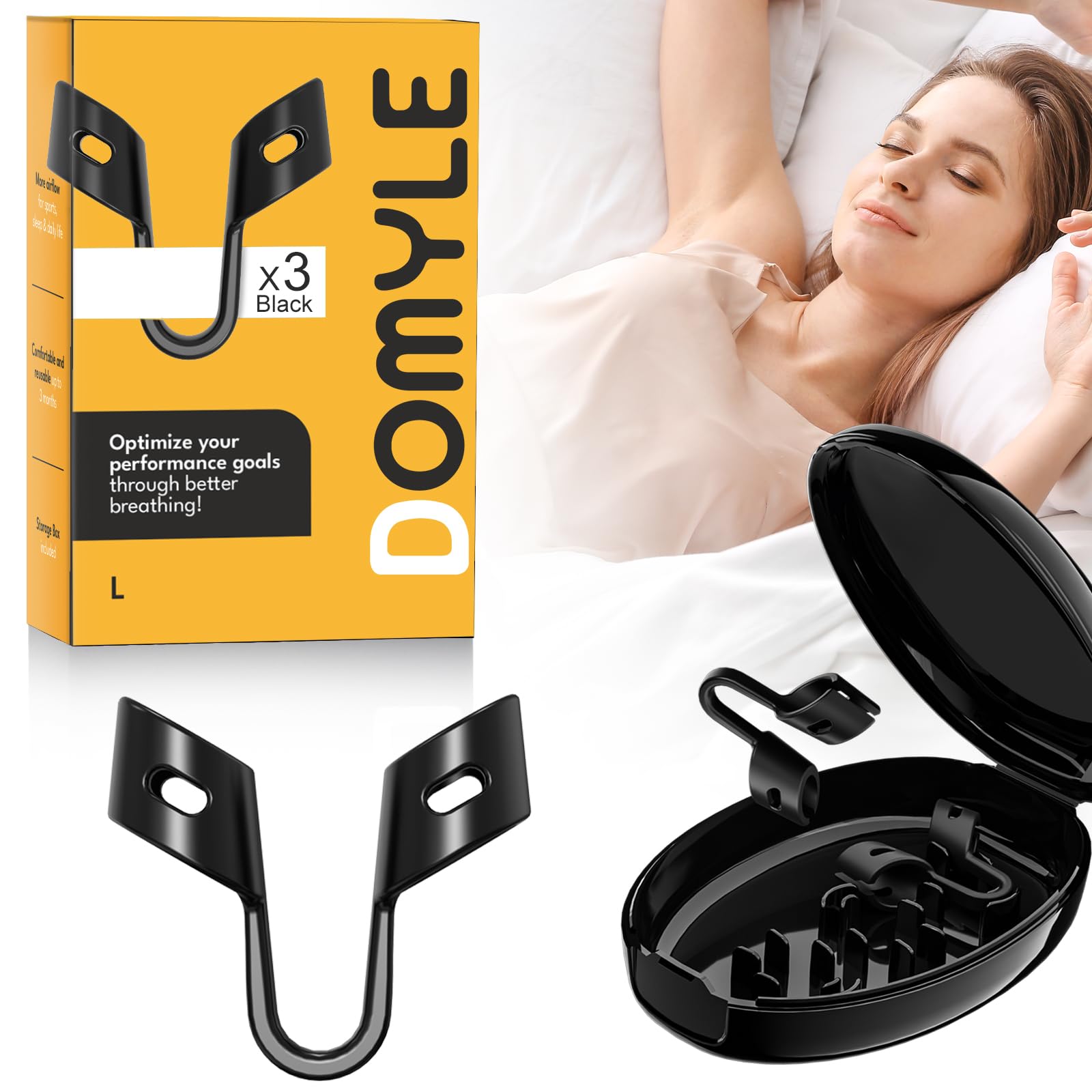 Anti Snoring Devices, Nasal Dilator for Sleeping, Effective to Relieve Snoring, for Nasal Snorers, Reusable Snoring Device to Enjoy a Peaceful Night's Sleep - 3 Pack (L)