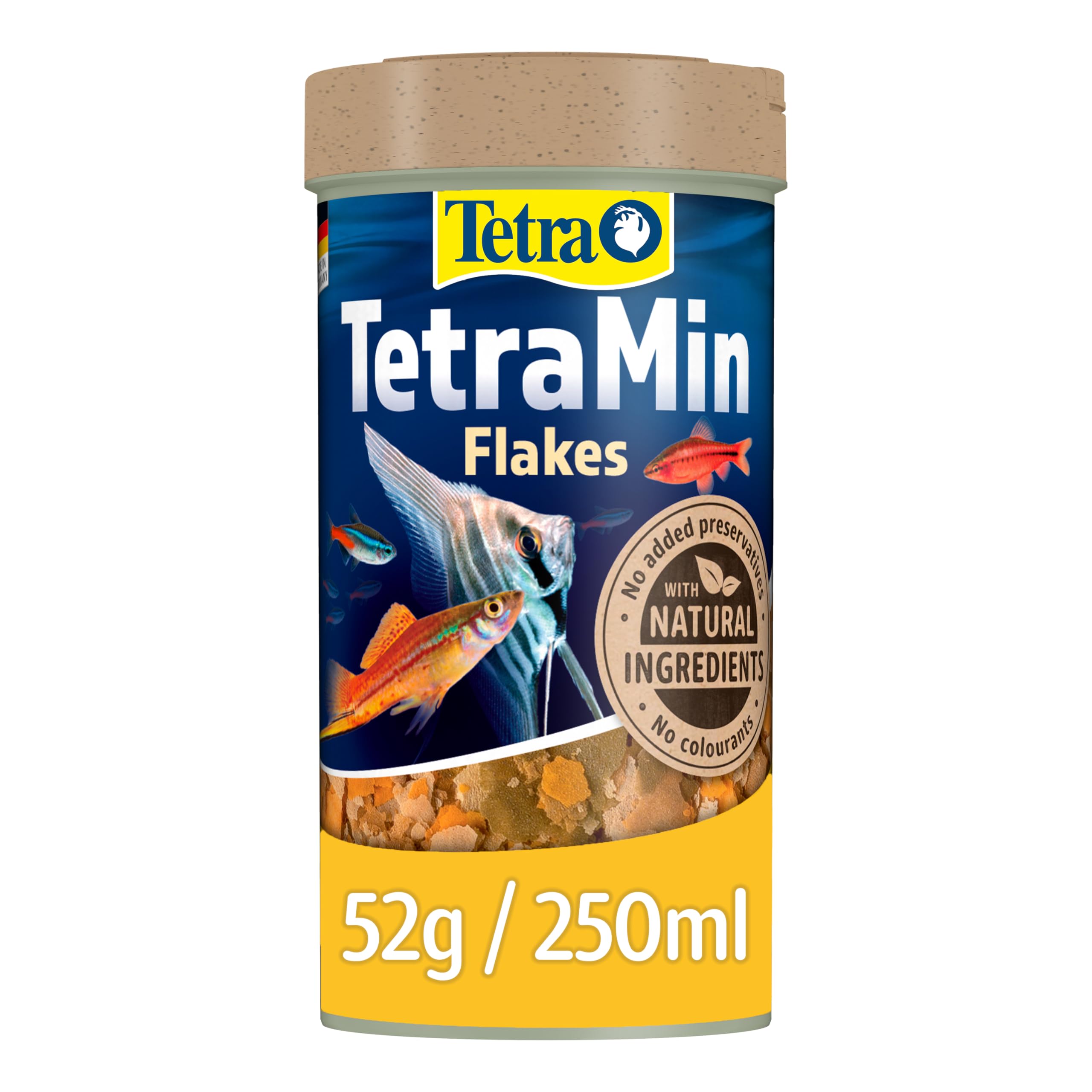 TetraMin Flakes - fish food in flake form for larger ornamental fish, balanced mixture for healthy fish and clear water, 250ml Can