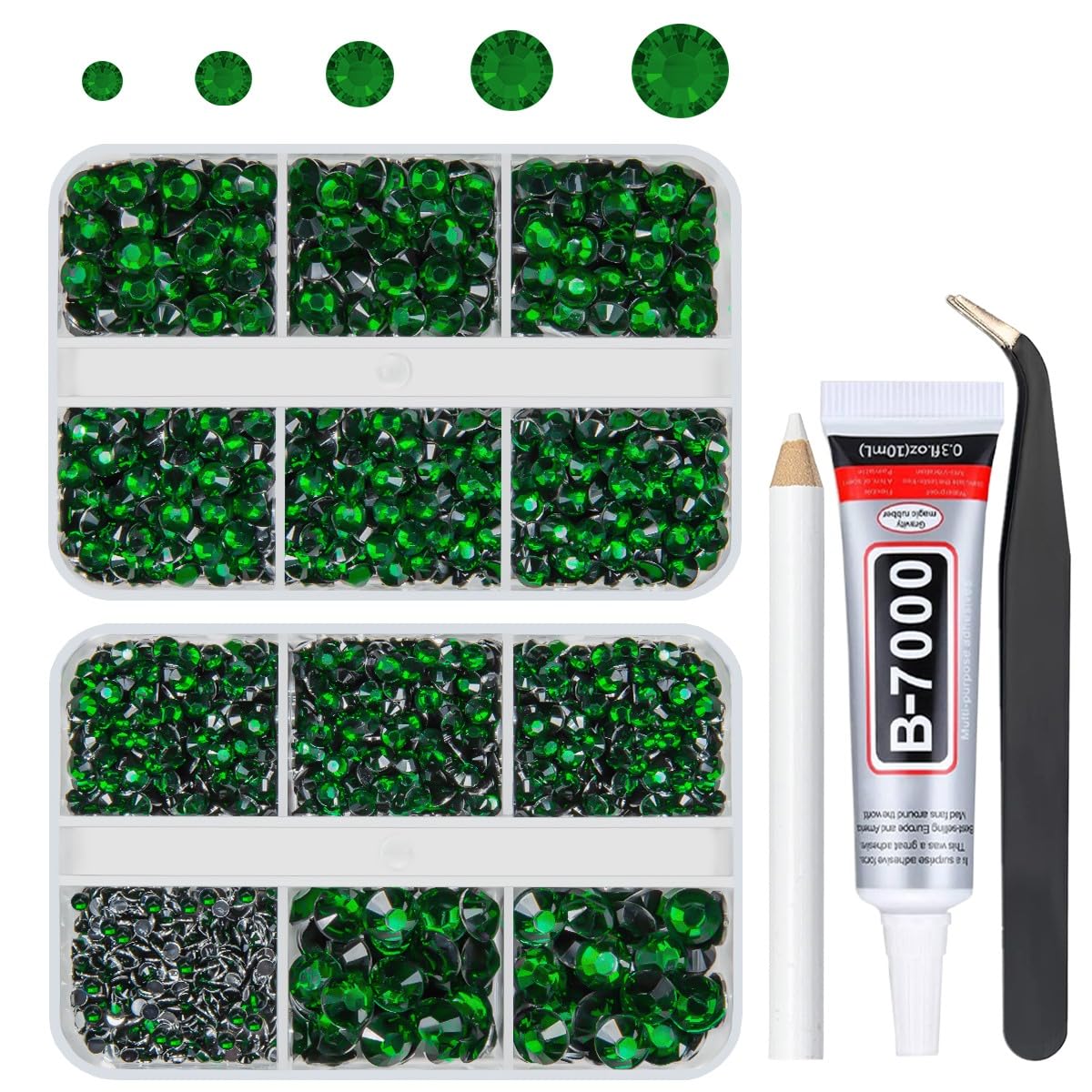Emerald Green Resin Crystal Rhinestones for Bedazzling Crafting 2mm 3mm 4mm 5mm 6mm Dark Green Flatback Stones Diamonds Crystals Gems Bling Charms for Nails Art Face Eyes Makeup Beauty Decor