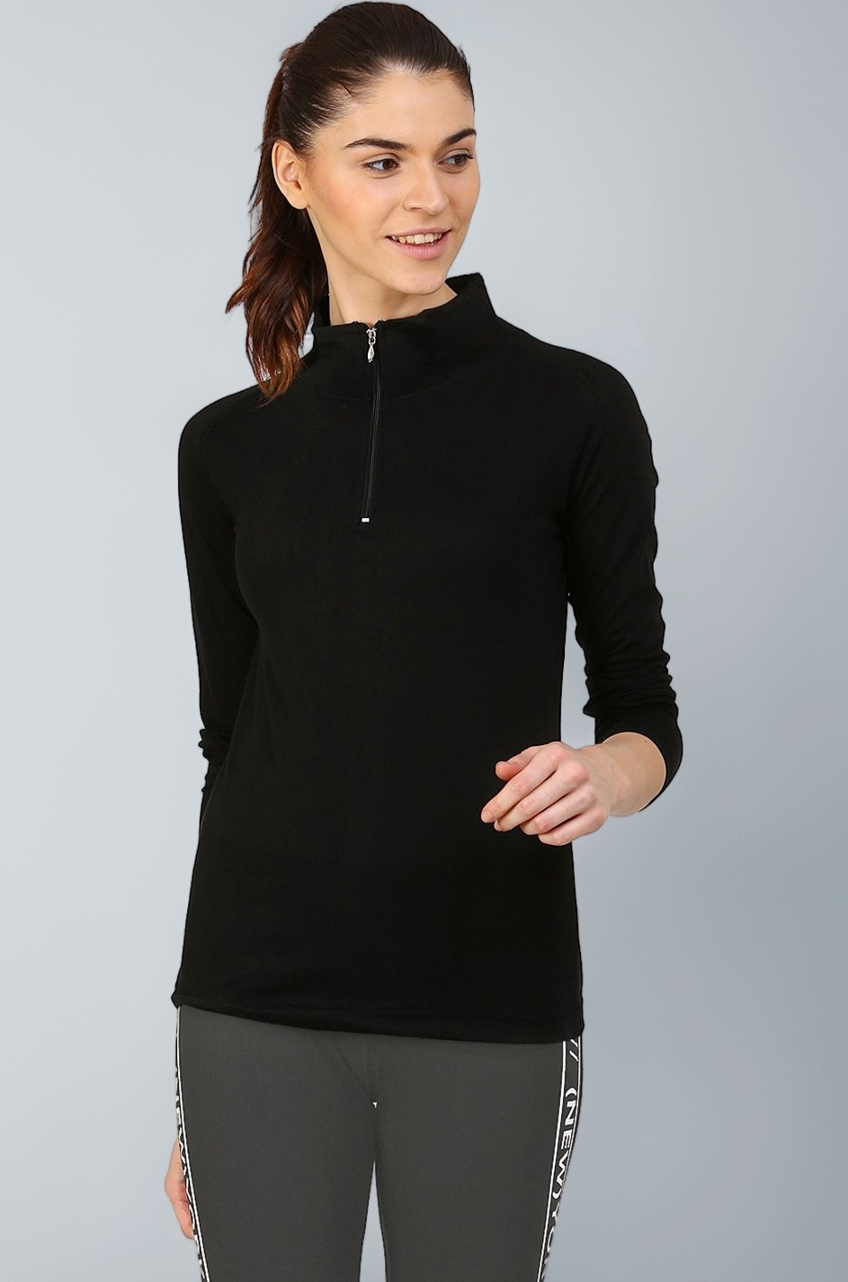 Women's 1/4 Zip Slimfit Raglan Sleeve Tshirt