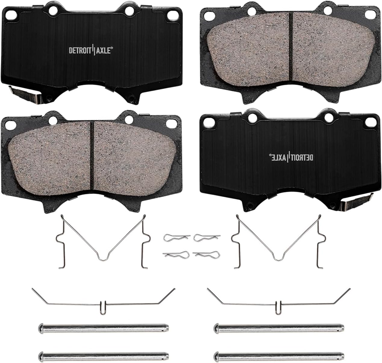 Detroit Axle - Brake Pads for Toyota 4Runner FJ Cruiser Sequoia Lexus GX470 GX460, Front and Rear Ceramic Brake Pads Replacement