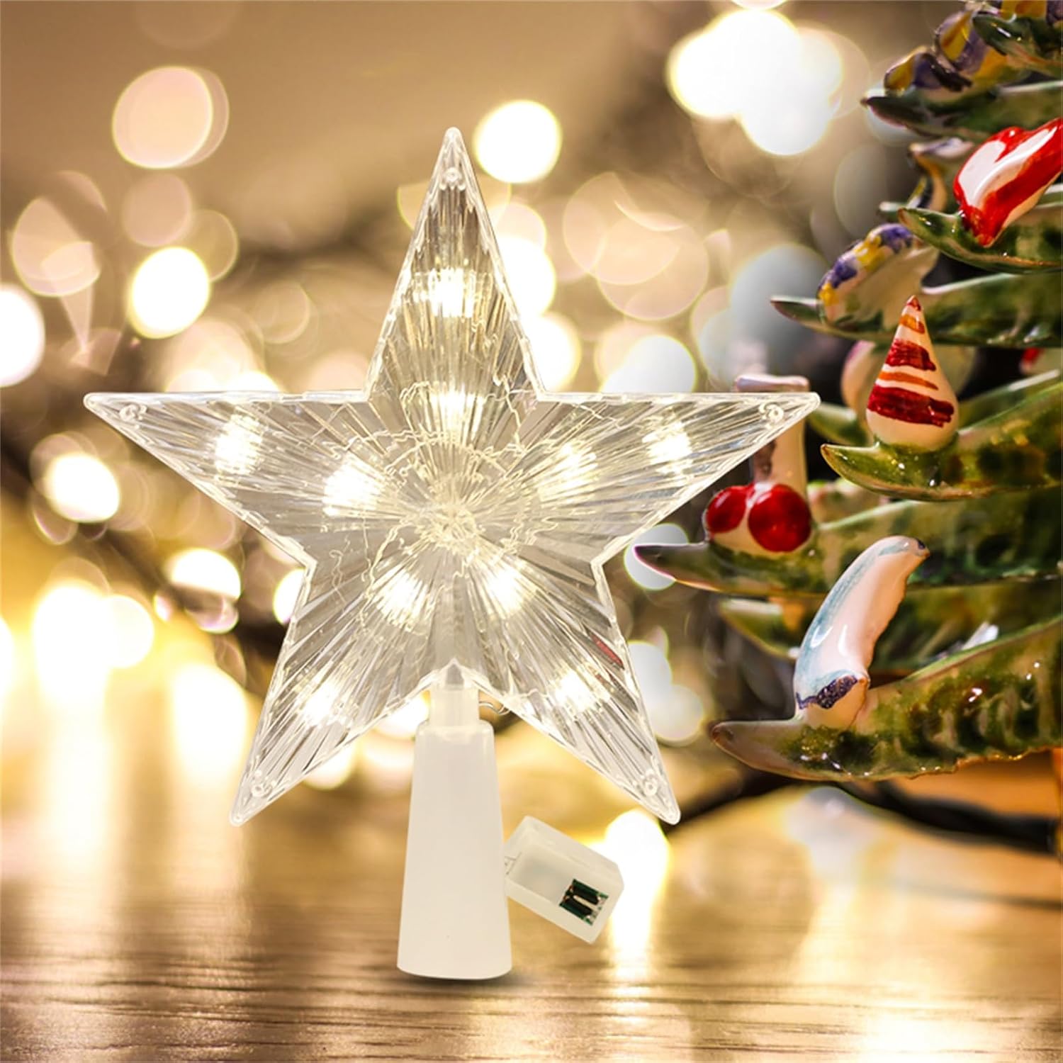 8.5 Inch Light Flash Christmas Tree Topper Christmas Tree