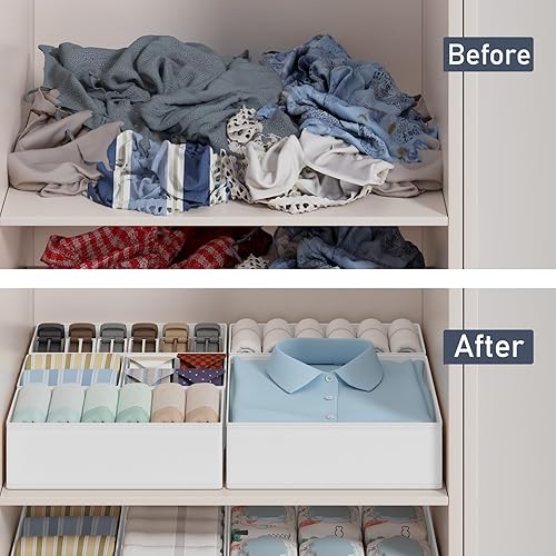 Miniatura 6 de DIMJ Drawer Organizer Clothes Storage - 18 Pack Baby Dresser Organizer for Nursery, Foldable Closet Drawer Organizer Bins for Bedroom Organization,