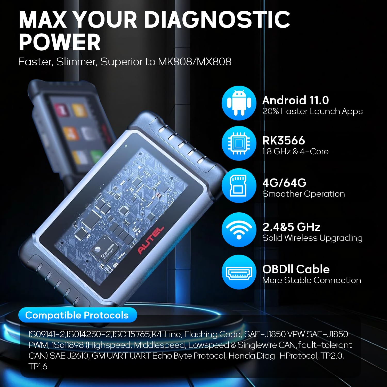 Amazon.co.jp: Autel OBD2 スキャナー MaxiCOM MK808Z 自動車診断