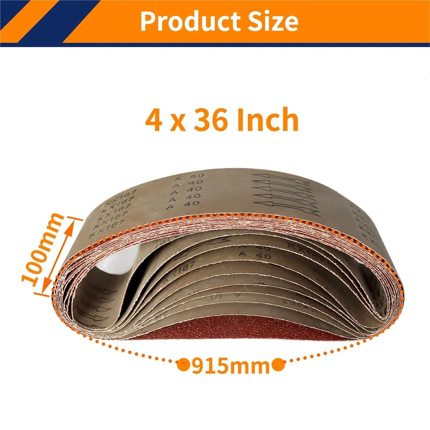 Sander Belts 12PCS 915 * 100mm Sanding Belt Kit,2 Each of 60/80/120/150/240/400 Grits Aluminum Oxide Abrasive Bands for Wood Metal Polishing